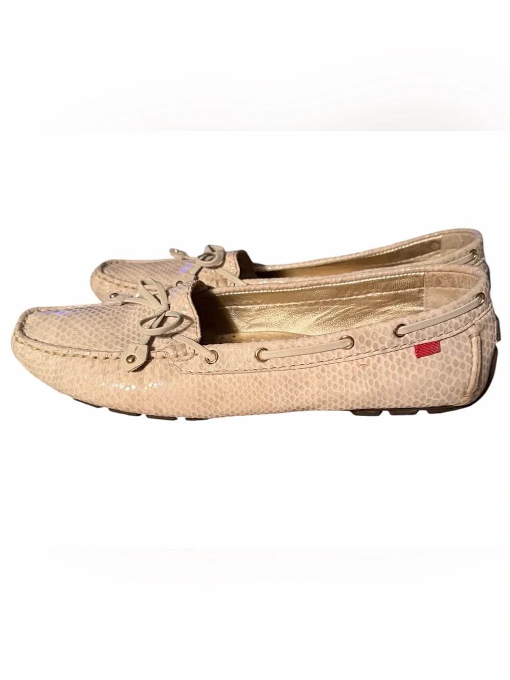 Marc Joseph Cypress Hill Leather Driver Loafer Moccasin. Blush Snake Color Sz 10